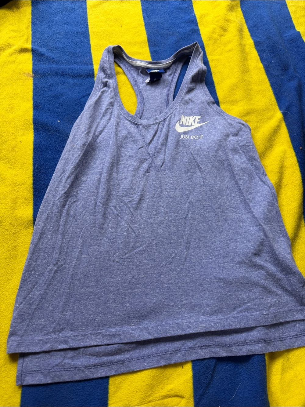 Nike Women's Heather Lavender Racerback Tank with White Logo